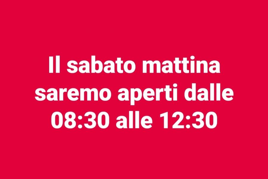 APERTURA NEGOZIO SABATO MATTINA